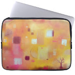 Modern Yellow Abstract Art Laptop Sleeve<br><div class="desc">A contemporary modern abstract painting in warm colours,  inspired by allotment gardens near Rochester. Yellow ochre,  pink,  orange and cream. Original art by Nic Squirrell.</div>