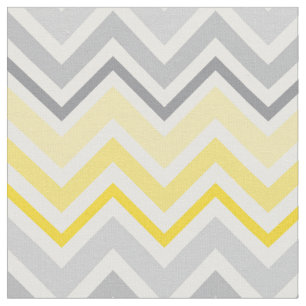 Modern Yellow and Grey Chevron Pattern Fabric