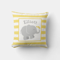 Modern Yellow and Grey Elephant Monogram
