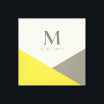 Modern Yellow and Grey Geometric Monogram Canvas Print<br><div class="desc">Illuminating Yellow and Ultimate Grey is the colours of the year 2021. Accent your room with a yellow and grey geometric designed wall pring to hop on the trend. You can even personalise the monogram. This will surely gives your home a sunny and fresh yet an edgy, chic and modern...</div>