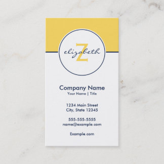 Modern Yellow and Navy Business Card