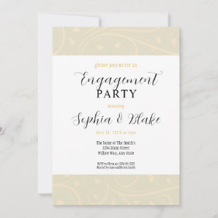 Modern Yellow and White Floral Engagement Party Invitation
