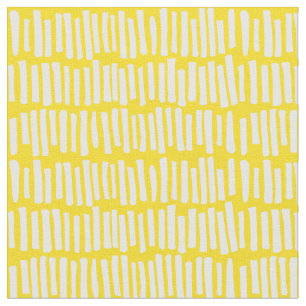 Modern Yellow and White Line Pattern Fabric