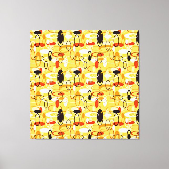 Modern Yellow & black abstract style Canvas Print (Front)