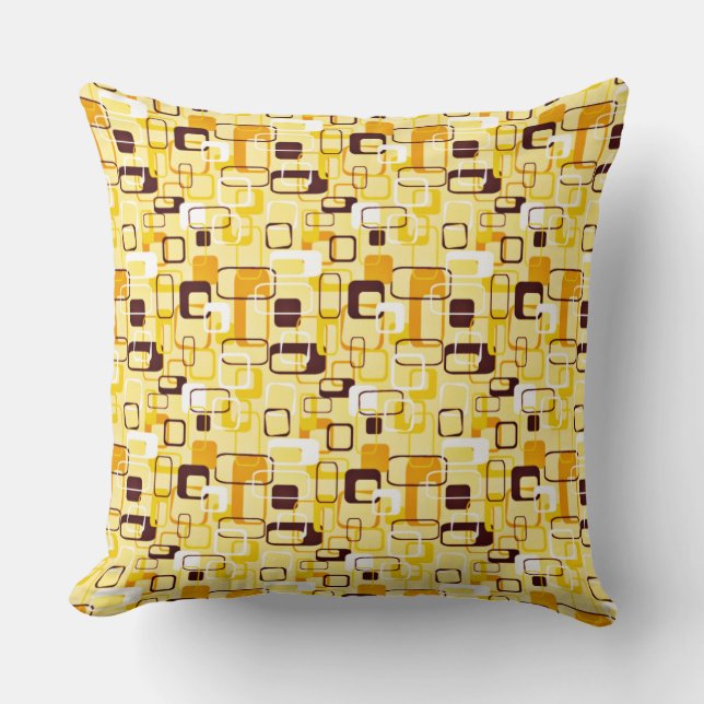 Modern Yellow & black abstract style Cushion (Front)
