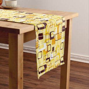 Modern Yellow & black abstract style Short Table Runner
