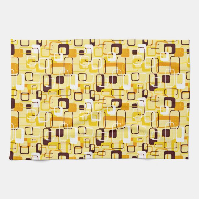 Modern Yellow & black abstract style Tea Towel (Horizontal)