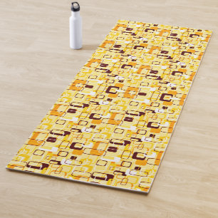 Modern Yellow & black abstract style Yoga Mat
