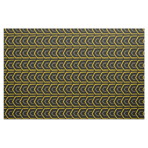 Modern Yellow Black Geometric Pattern Fabric