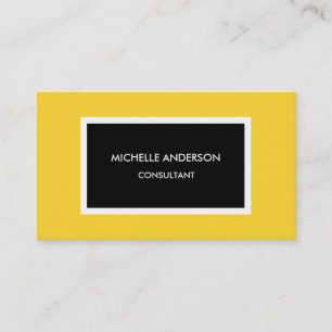 Modern Yellow Black Minimalist Professional Business Card
