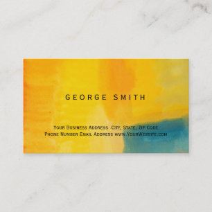 Modern Yellow Blue Abstract Plain Business Card