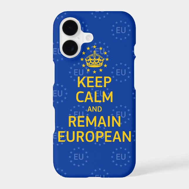 Modern Yellow Blue Keep Calm Crown Europe Vector (Back)