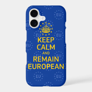Modern Yellow Blue Keep Calm Crown Europe Vector