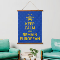 Modern Yellow Blue Keep Calm Crown Europe Vector