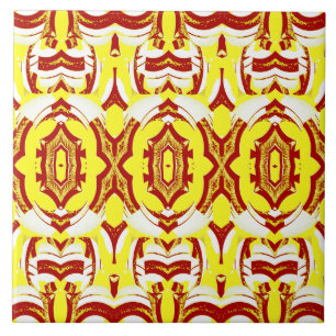 Modern yellow & brown classic pattern tile