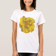 Modern Yellow Camellia Flower T-Shirt