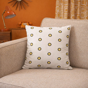 Modern Yellow Circle Dot Pattern Minimalist Cushion