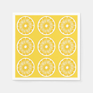 Modern Yellow Citrus Lemon Slice   Napkin