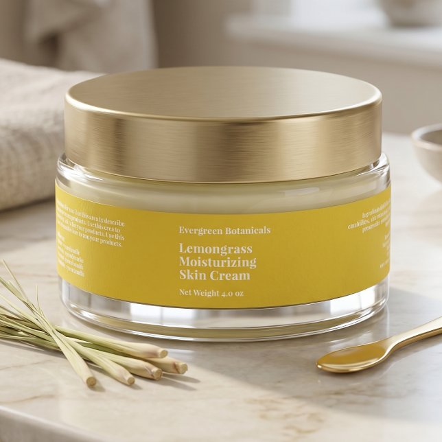 Modern yellow cosmetics jar label 1 x 7.25 (Creator Uploaded)