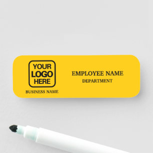 Modern Yellow Custom Business Name Tag