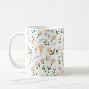 Modern Yellow Floral Coffee Mug