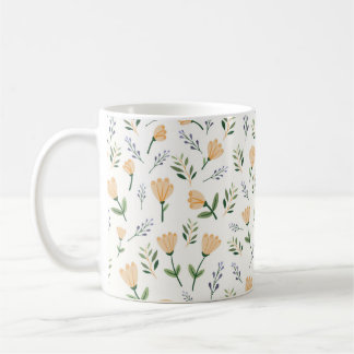 Modern Yellow Floral Coffee Mug