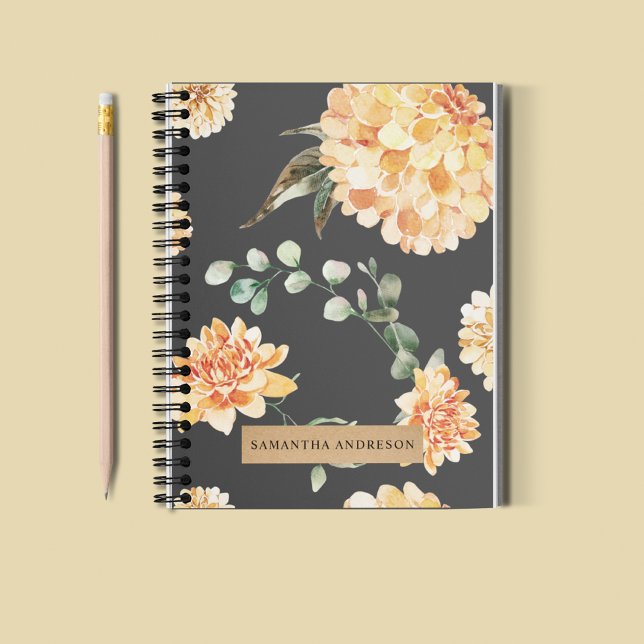 Modern Yellow Flowers & Kraft Personalised Gift Notebook (Creator Uploaded)