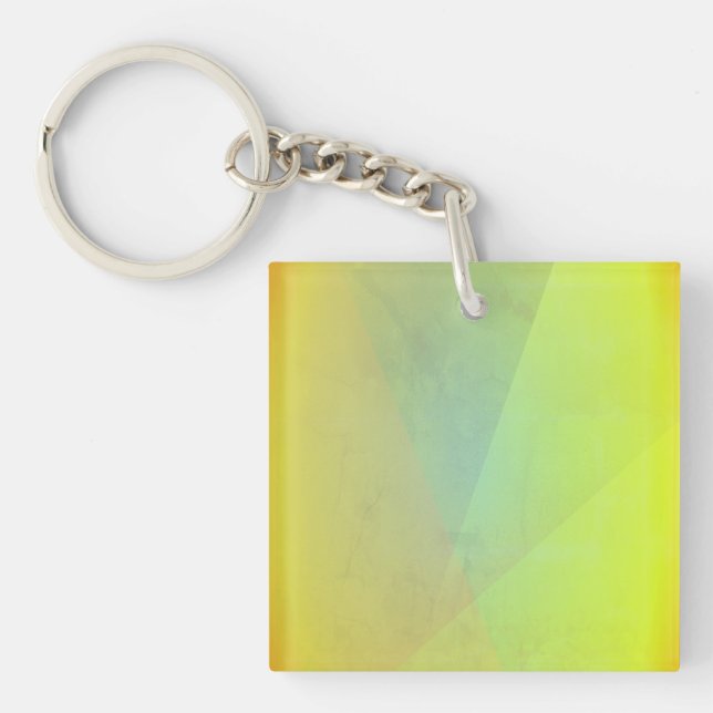 Modern Yellow Geometric Gradation Key Ring (Front)
