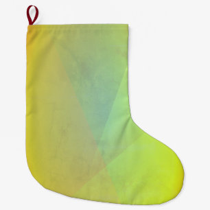 Modern Yellow Geometric Gradation Large Christmas Stocking