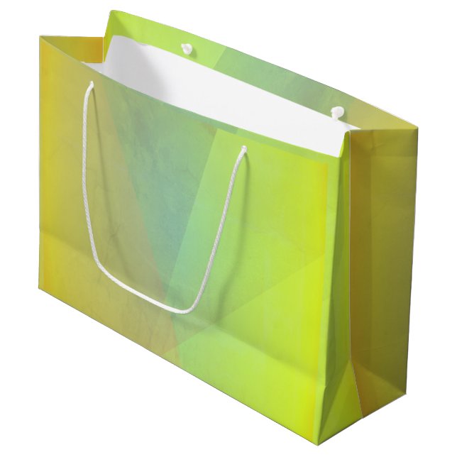 Modern Yellow Geometric Gradation Large Gift Bag (Front Angled)