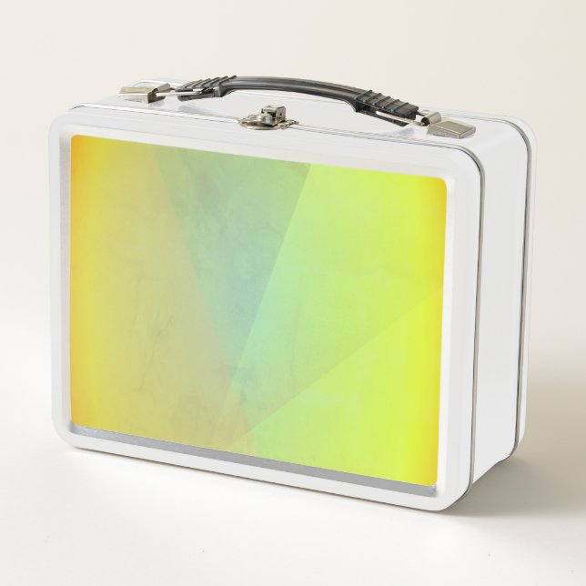 Modern Yellow Geometric Gradation Metal Lunch Box (Front)