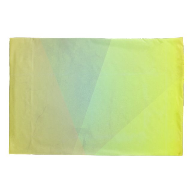 Modern Yellow Geometric Gradation Pillowcase (Back)