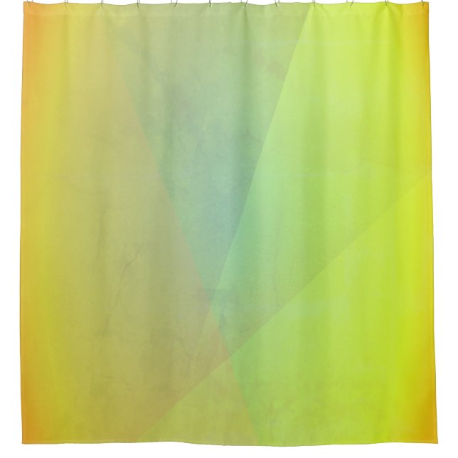 Modern Yellow Geometric Gradation Shower Curtain (Front)