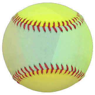 Modern Yellow Geometric Gradation Softball
