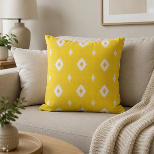 Modern Yellow Geometric Pattern Cushion