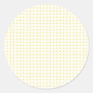 Modern Yellow Geometric Pattern Round Stickers