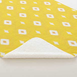 Modern Yellow Geometric Pattern Sherpa Blanket