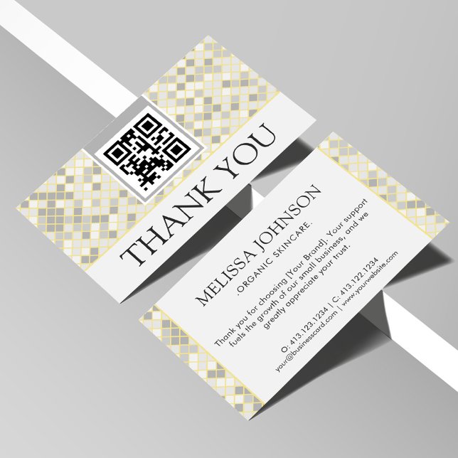 Modern Yellow & Gray Geometric Business Thank You  Enclosure Card (Creator Uploaded)