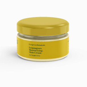 Modern yellow & green cosmetics jar label 1 x 7.25