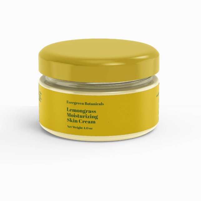 Modern yellow & green cosmetics jar label 1 x 7.25 (Creator Uploaded)