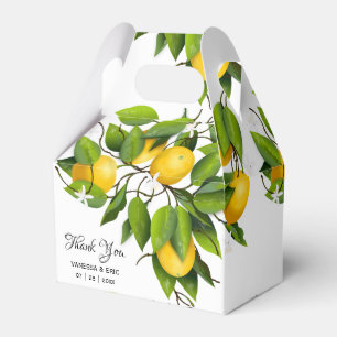 Modern Yellow & Green Lemon Fruit   Wedding Favour Box