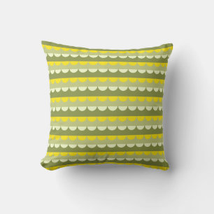 Modern Yellow Green Stripes Pattern Cushion