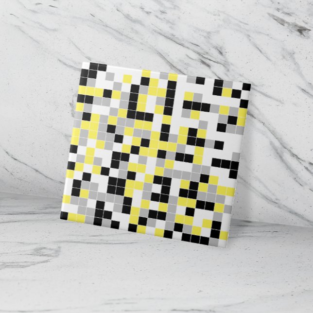 Modern Yellow Grey Black Geometric Ceramic Tile (Creator Uploaded)