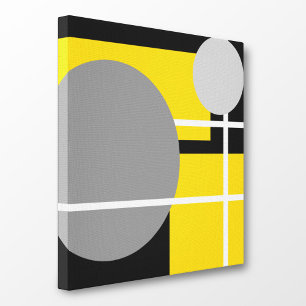Modern Yellow Grey Black White - Wrapped Canvas