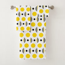 Modern Yellow Grey Circle Dot