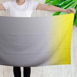 modern yellow grey  ombré bath towel set