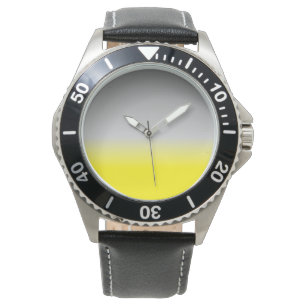 modern yellow grey  ombré Watch