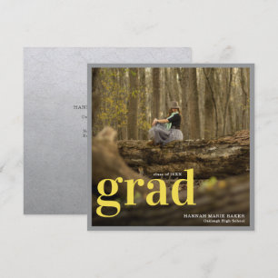 Modern Yellow & Grey Simple Graduation Photo
