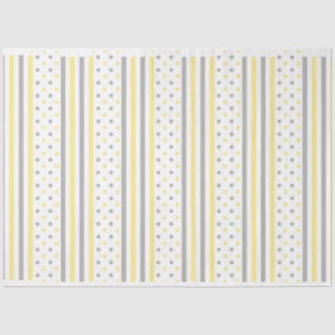 Modern yellow grey stripes  tissue paper