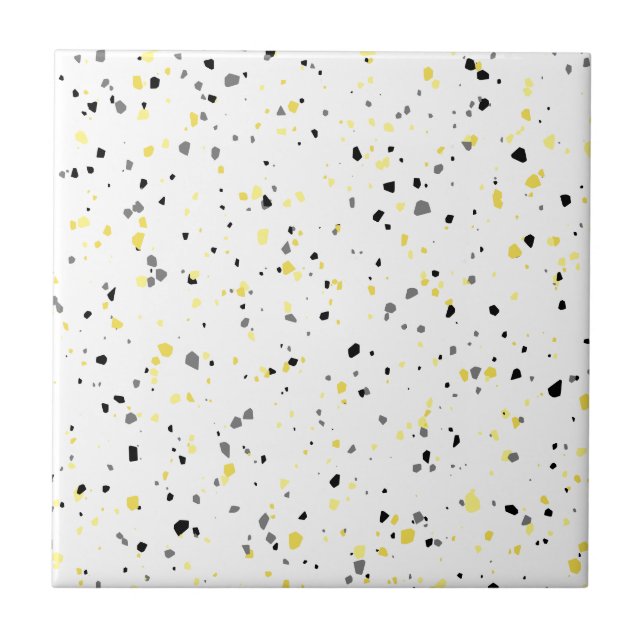 Modern Yellow Grey Terrazzo Tile (Front)